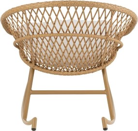 Béžové ratanové hojdacie kresielko Zayo Beige - 118*82*78 cm