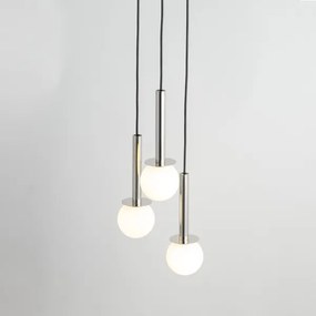 Luster na lanku DAISY 3xG9/12W/230V pr. 27 cm lesklý chróm/čierna/biela