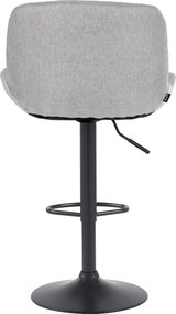 Barová stolička Solon - látka, čierny rám - svetlo šedá
