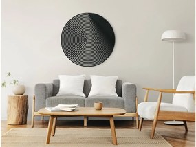 drevko Drevený obraz Abstraktný gong Rozmer obrazu: 32,5 x 32,5 cm, Farba dekorácie: Čierna