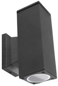 Aigostar - Vonkajšie nástenné svietidlo 2xGU10/230V čierna IP65 hranatý