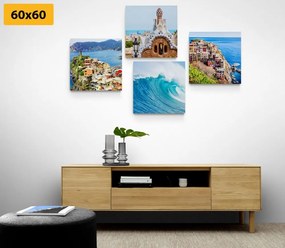 Set obrazov vôňa morskej krajiny - 4x 40x40