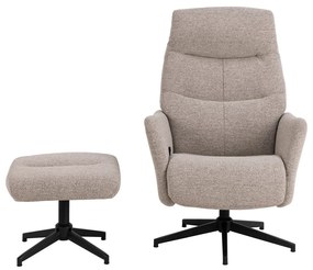 Béžové relaxačné kreslo z textílie buklé London – Actona