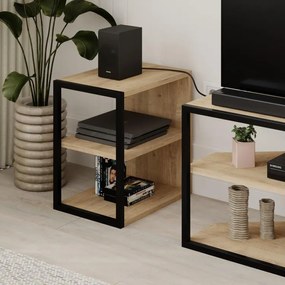 Súprava TV stolíka + 2 bočné stolíky Houseland Echo dub zafír/čierna
