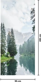 Fototapeta na dvere - Lesné jazero (95x205cm)
