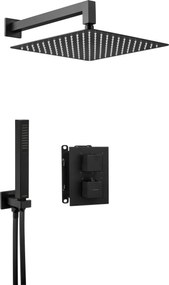 Deante, podomietková termostatická sprchová zostava + BOX, štvorcová, čierna, BXYZNEAT