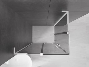 Mexen Velar L Duo, sprchový kút s posuvnými dverami 100 x 90 cm, 8mm šedé sklo, biela matná, 871-100-090-02-43-20