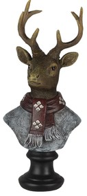 Dekoratívne soška jeleňa so šálom - 10 * 9 * 23 cm