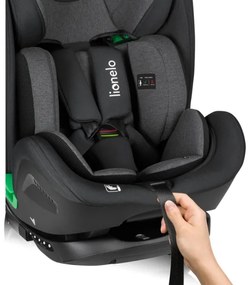 Lionelo - Otočná autosedačka so základňou HARPER i-Size 76-150 cm Black Carbon