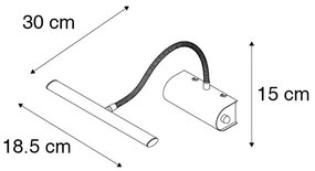 Dizajnová nástenná lampa čierna 18,5 cm vrátane LED so stmievačom - Tableau