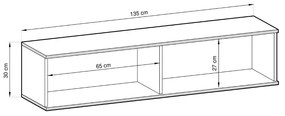 TV STOLÍK NA NOŽIČKÁCH DION BÉŽOVÝ + ZLATÝ 135 cm