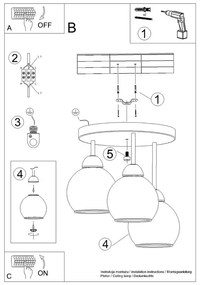 Čierne stropné svietidlo ø 15 cm Grande – Sollux