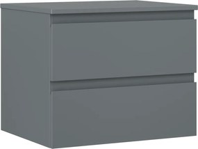 Mexen Orio, kúpeľňová skrinka 60 cm s hornou doskou, 2 zásuvky, grafitová matná, 91A10-06047-2-BFFC66