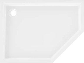 Mexen Flow+, päťuholníková sprchová vanička, ľavá, 100 x 90 cm, biela lesklá, 46P109010LH