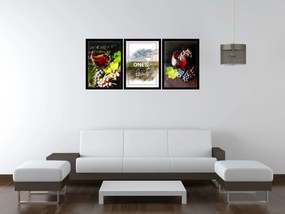 Gario Sada plagátov Dobré víno - 3 dielna Farba rámu: Rustikálna, Veľkosť: 135 x 63 cm