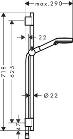 Hansgrohe Vernis Blend, sprchová súprava Vario EcoSmart so sprchovou tyčou S Puro 65 cm, matná čierna, HAN-26423670