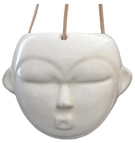 Biely závesný kvetináč PT LIVING Mask, výška 15,2 cm