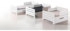 Biela rastúca detská posteľ z borovicového dreva s roštom Jumper – Vipack