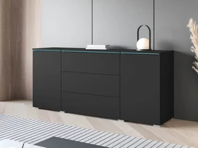 Komoda Sawoti 150, Farby: čierny grafit, Osvetlenie: osvetlenie LED RGB - farebné