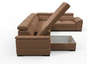 Rozkladacia sedacia súprava s univerzálnym U-rohom a úložným priestorom GRANADA hnedá