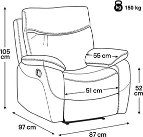 Relax TV kreslo s polohovaním TV-4092 COF3