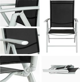 Sada 2 ks relaxačných polohovateľných stoličiek - balkónový set LEONARDO