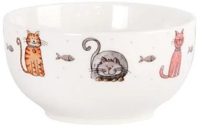 Keramická miska s kreslenými mačkami