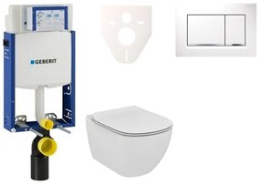 Cenovo zvýhodnený závesný WC set Geberit na zamurovanie + WC Ideal Standard Tesi 110.302.00.5NF5