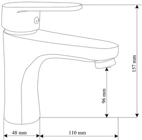Mexen Kama, umývadlová batéria h-157, čierna matná, 72500-70