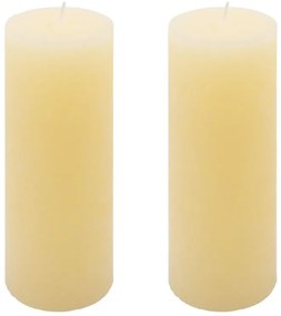 Krémová parafínová sviečka rustikálna 20 cm, 90 h, súprava 2