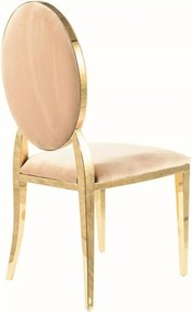 SI Kráľovská zamatová stolička béžová