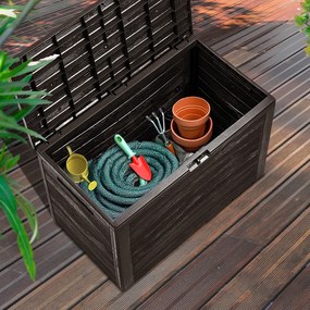 Úložný box WOODEBOX - 190L, 78x44x55cm, tmavo hnedá Prosperplast