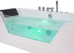 Vírivá vaňa s LED osvetlením 162 x 76 cm biela SAMANA Beliani