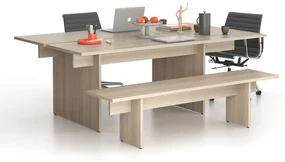 Stôl jednací SOLID + 1x prísed, 2100 x 1250 x 743 mm, dub prírodný