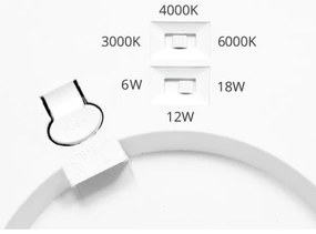 Ecolite WPCB2-18W/BI - LED Panel LEXA LED/6/12/18W/230V biela