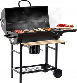 BBQ Meeting Gril na drevené uhlie s vekom a kolieskami 101 x 70,5 x 94,5 cm *5337