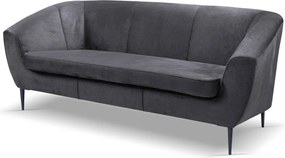 Trojmiestna pohovka Olivio, tmavo šedá zamatová látka