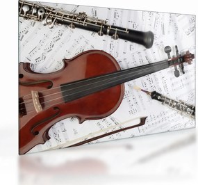 Sklenený obraz - Hudobné nástroje (70x50 cm)