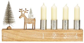 Adventný drevený svietnik DEER 31x16 cm prírodný