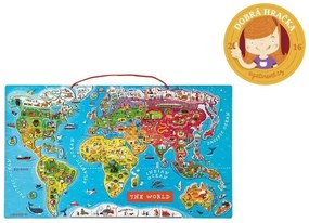 Magnetická mapa sveta - puzzle 92 magnetov - anglická verzia