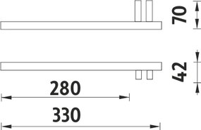 Nimco Držiak na uteráky ľavý do nábytku KEIRA - KE 22060AL-26