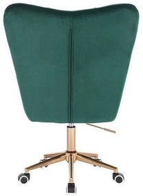 LuxuryForm DESIGN Kreslo AURORA VELUR na zlatej podstave s kolieskami - zelené