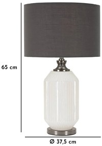 Sivá stolná lampa s textilným tienidlom (výška 65 cm) Brighty – Mauro Ferretti