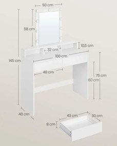 Toaletný stolík s osvetlením RDT164W01