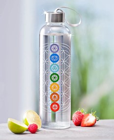 Sklenená fľaša na pitie Čakra, 750 ml