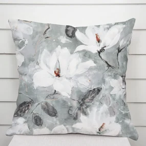 Biante Zamatová obliečka na vankúš Tamara TMR-016 Designové kvetiny na sivozelenom 40 x 60 cm