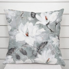 Biante Zamatová obliečka na vankúš Tamara TMR-016 Designové kvetiny na sivozelenom 45 x 45 cm