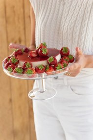 Transparentný sklenený podnos na tortu Cake Tray - Ø 27*14cm