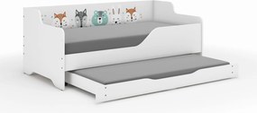 Wooden Toys Detská posteľ LILU 160x80 ZVIERATKÁ s funkciou spania (1)