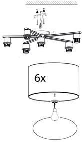 Eglo 98409 - Stropné svietidlo PASTORE 6xE27/40W/230V